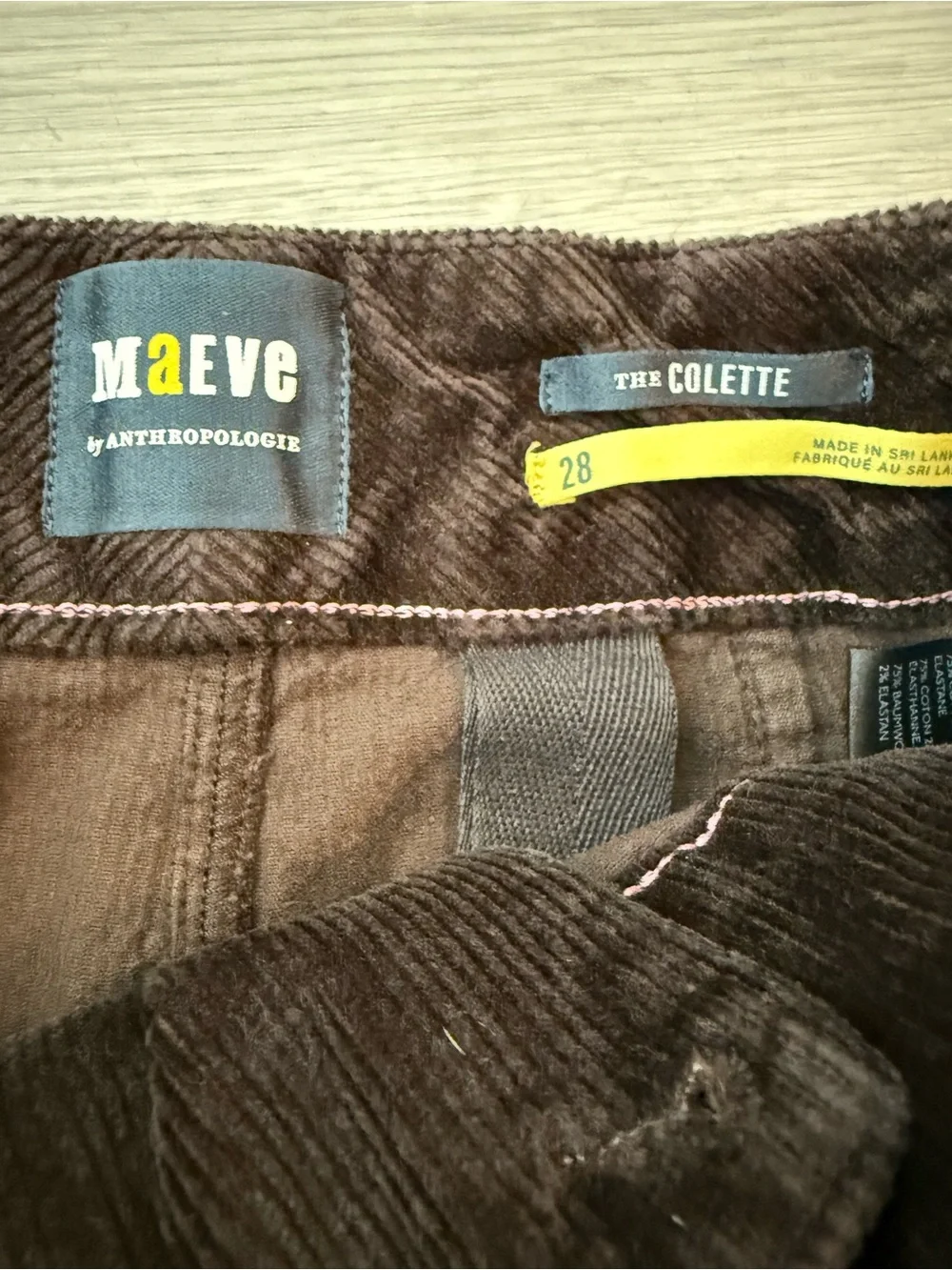 Maeve Colette Corduroy Crop Wide Leg Pants Size 28